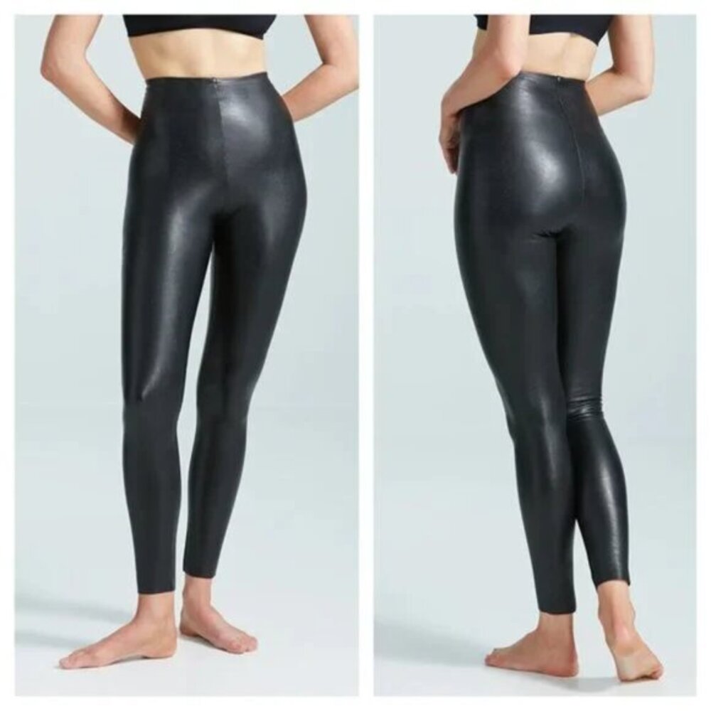 Commando Faux Leather High Waist Leggings L Black